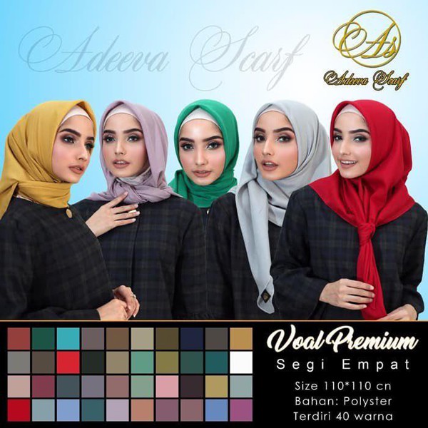 Hijab Segiempat Katun VOAL POLOS