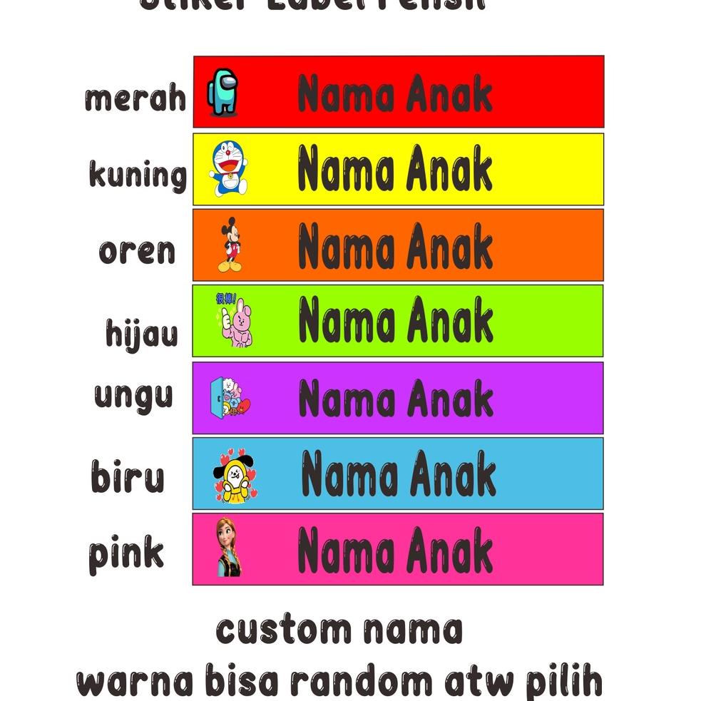 

(W6H8) ✯ Stiker Pensil Stiker Label Nama Anak Alat Tulis //Banyak@peminat