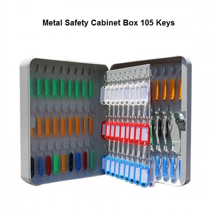 Wall Mount Safe Security Cabinet Box 105 Keys - Kotak Tempat Penyimpanan Kunci-Kunci