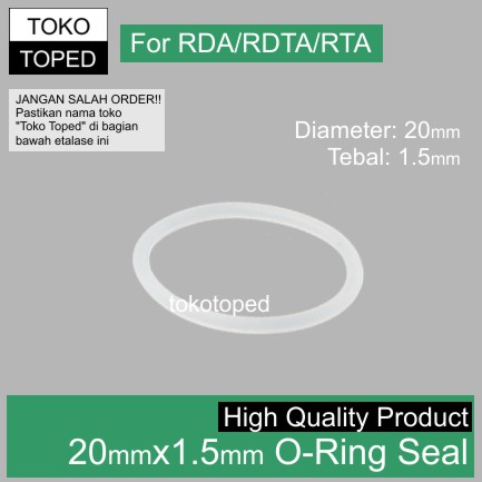 Silicon O-Ring Seal 20 x 1.5 mm | white | karet ring rda rdta 101