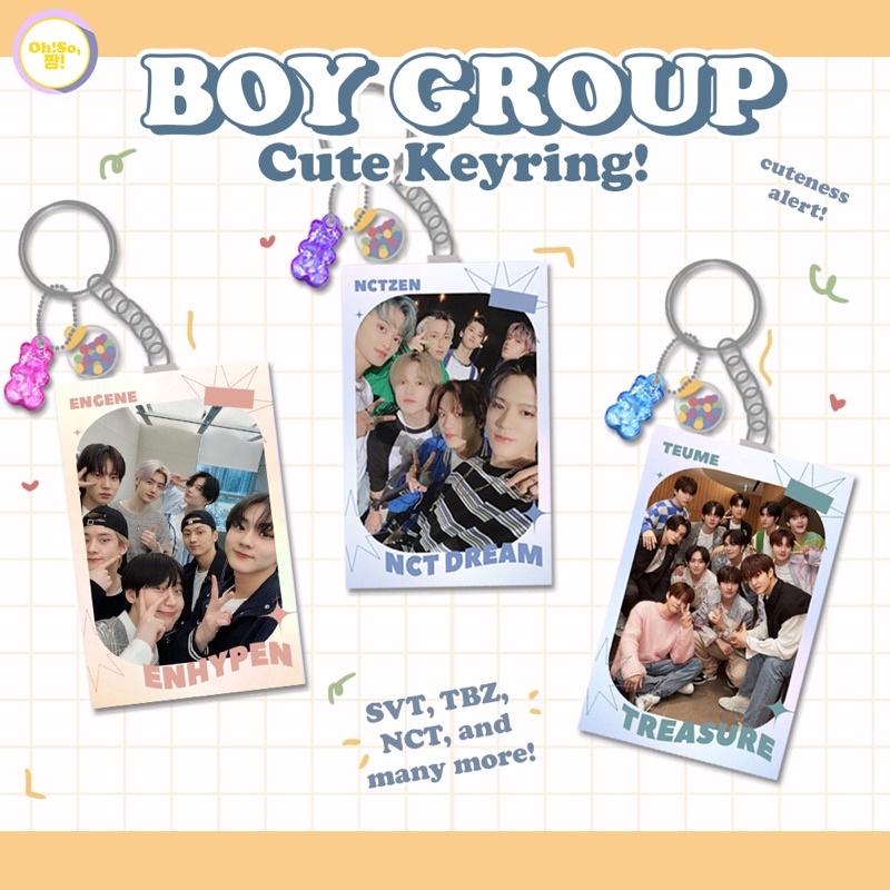 BOY GROUP VERSION KEYRING BTS ENHYPEN NCT127 NCT DREAM SEVENTEEN STRAY KIDS THE BOYZ TREASURE TXT GANTUNGAN KUNCI OT GANCI KEYCHAIN
