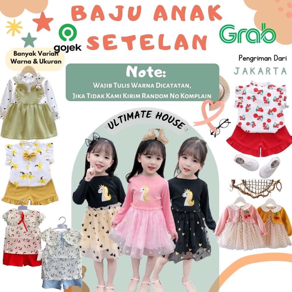 Baju Setelan Anak Perempuan Kids Kaos Anak Premium Baju Anak