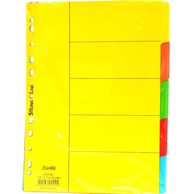 

Bantex Cardboard Divider A4 5 Pages 6045 | Pembatas Binder Bantex A4 List Terbagus