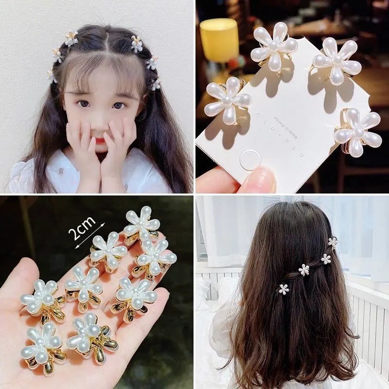 [Harga Grosir]Jepit Rambut Bentuk Bunga Daisy Aksen Mutiara Gaya Korea Retro Untuk Anak Perempuan/Hot Sale