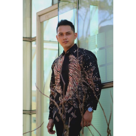 Kemeja Batik Lengan panjang Dobby