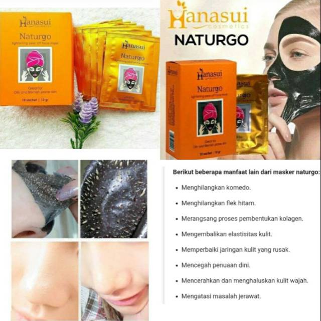 Masker Naturgo Mask (Masker Wajah Lumpur Asli) Hitam Pekat Mask Import Komedo Kulit Berminyak