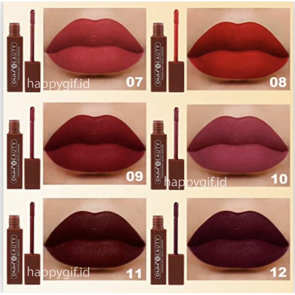 DNM Lipstik Coklat Chocolate Lipstick Matte Liquid Lip Long Lasting Waterproof LA125