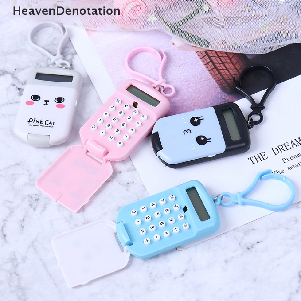 [HeavenDenotation] Portable Calculator Pocket Size Creative Keychain Calculator Office Supplies