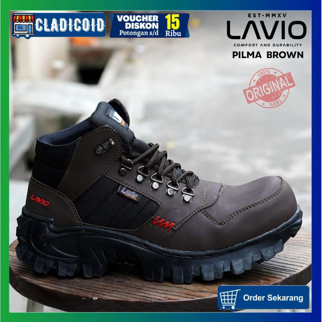 SEPATU SAFETY BOOTS PRIA UJUNG BESI KERJA LAPANGAN OUTDOOR PROYEK BERKENDARA LAVIO PALMA ORIGINAL