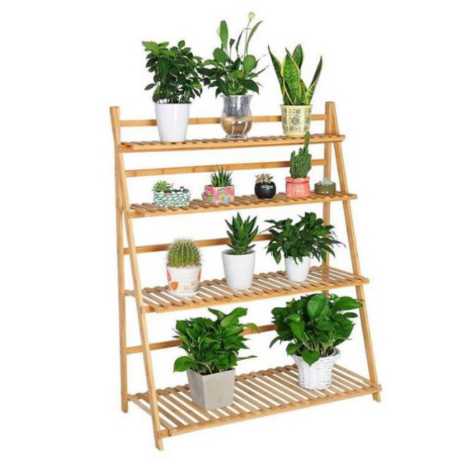 RAK BUNGA TANAMAN KAYU 4 SUSUN BISA DILIPAT  P72x38XT117