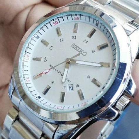 Jam Tangan Pria Saiko Rantai Stainless Tanggal Aktif