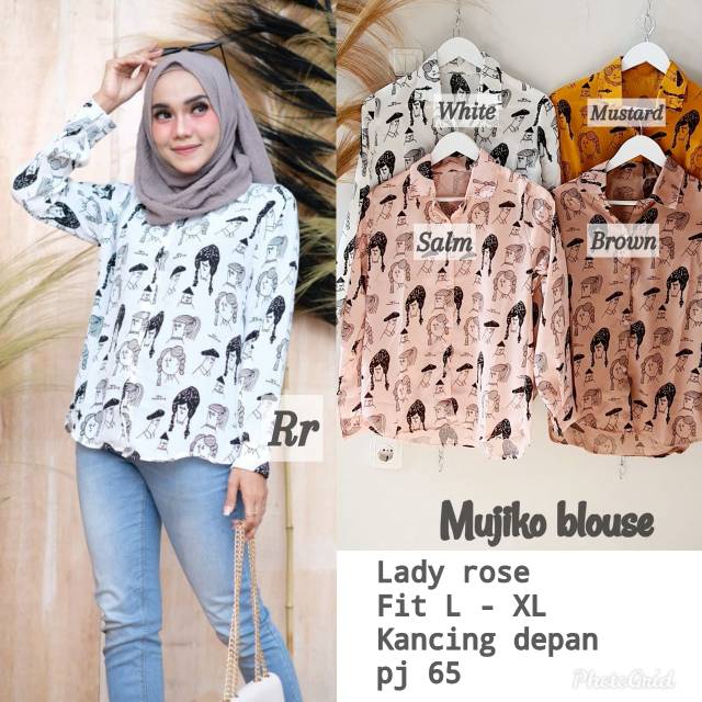 PROMO BLOUSE MUJIKO //KEMEJA CARTON//1KG MUAT 7PCS