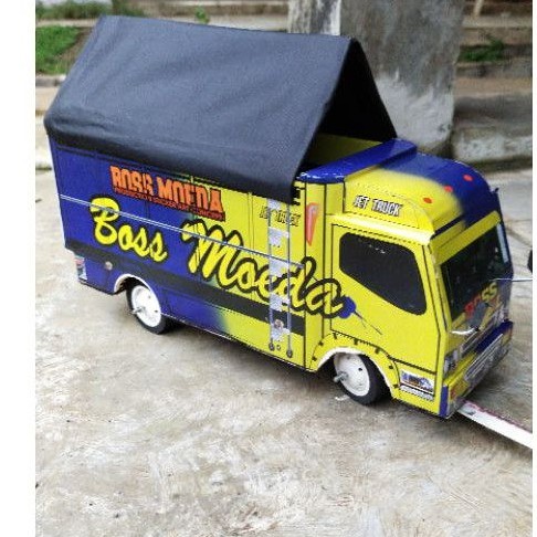 miniatur truck oleng terlaris termurah mainan anak-anak mobil Rc triplek kayu kardus PVC remot