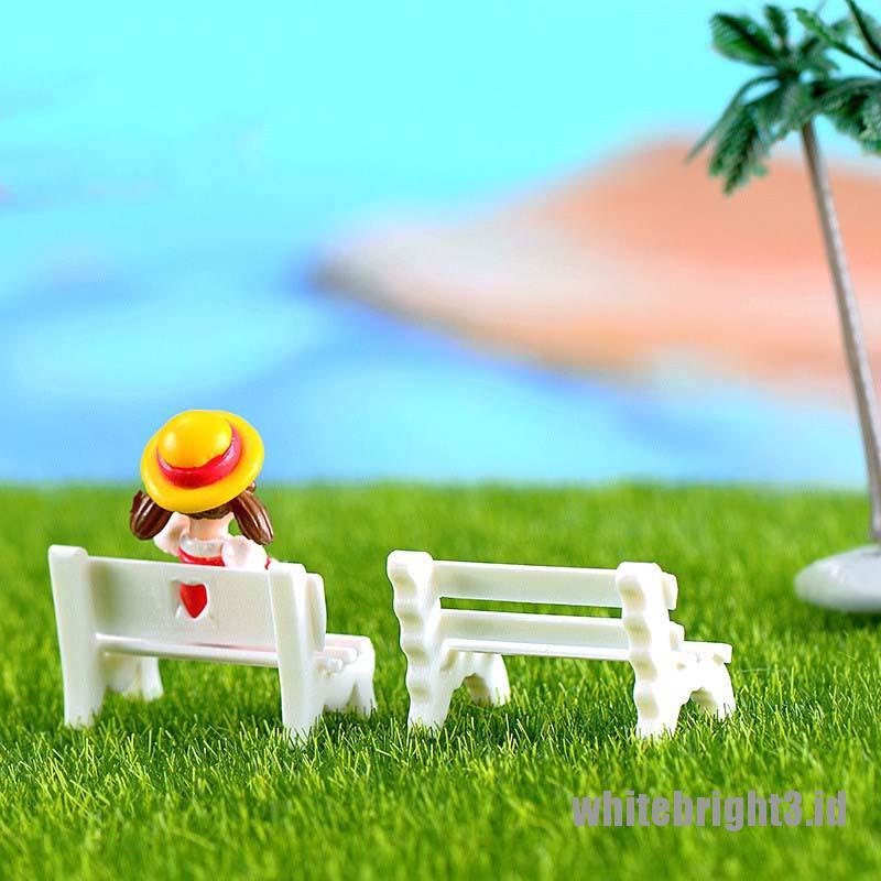 (white3) Miniatur Bangku Putih Untuk Dekorasi Rumah / Hadiah Pernikahan