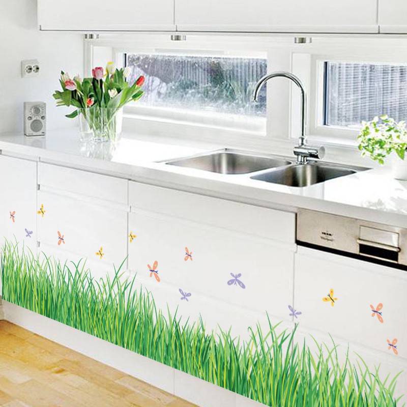 RELIZA WALL STICKER RUMPUT HIJAU GREEN GRASS GARDEN STIKER DINDING SK7090