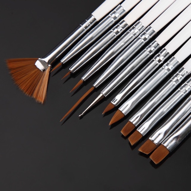 1 set liner brush + dotting tools brush nailart kuas gambar kutek 1 set