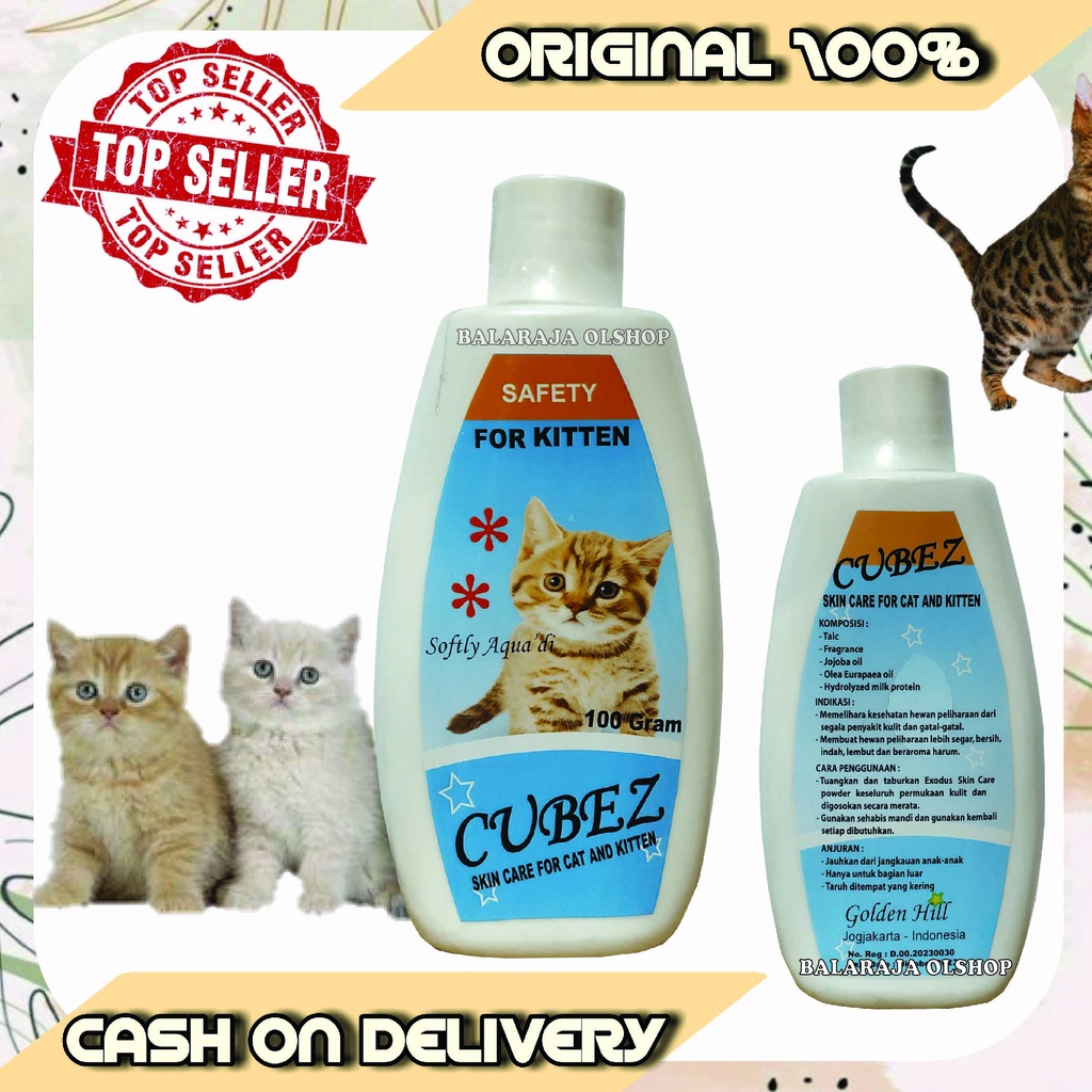 BEDAK KUCING ANTI JAMUR GATAL BAKTERI KITTEN SOFTLY AQUA CUBEZ SKIN CARE