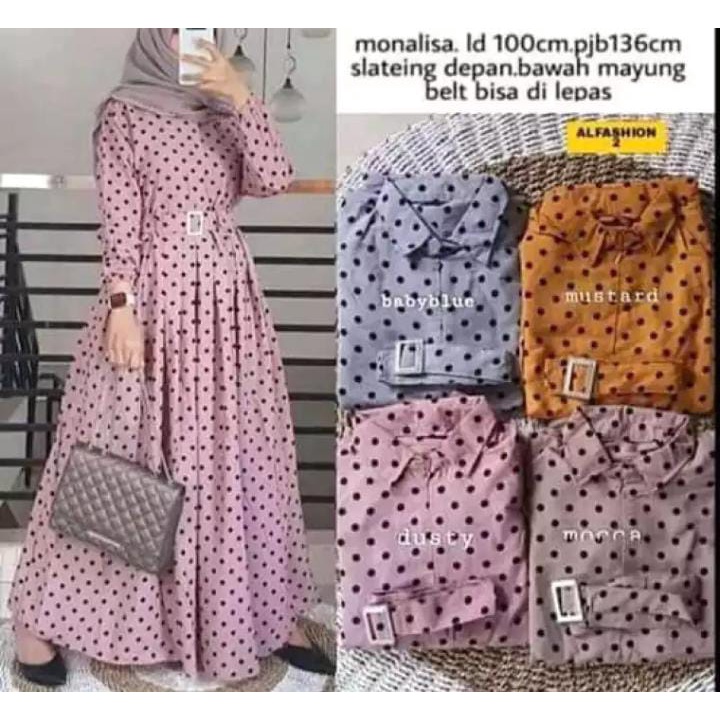 GAMIS POLKADOT JUMBO BAWAH MAYUNG // GAMIS MONALISA // TERBARU