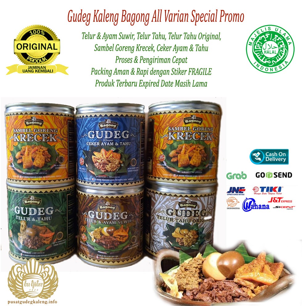 

Gudeg Kaleng Bagong Khas Jogja All Varian Special Promo - 300Gram