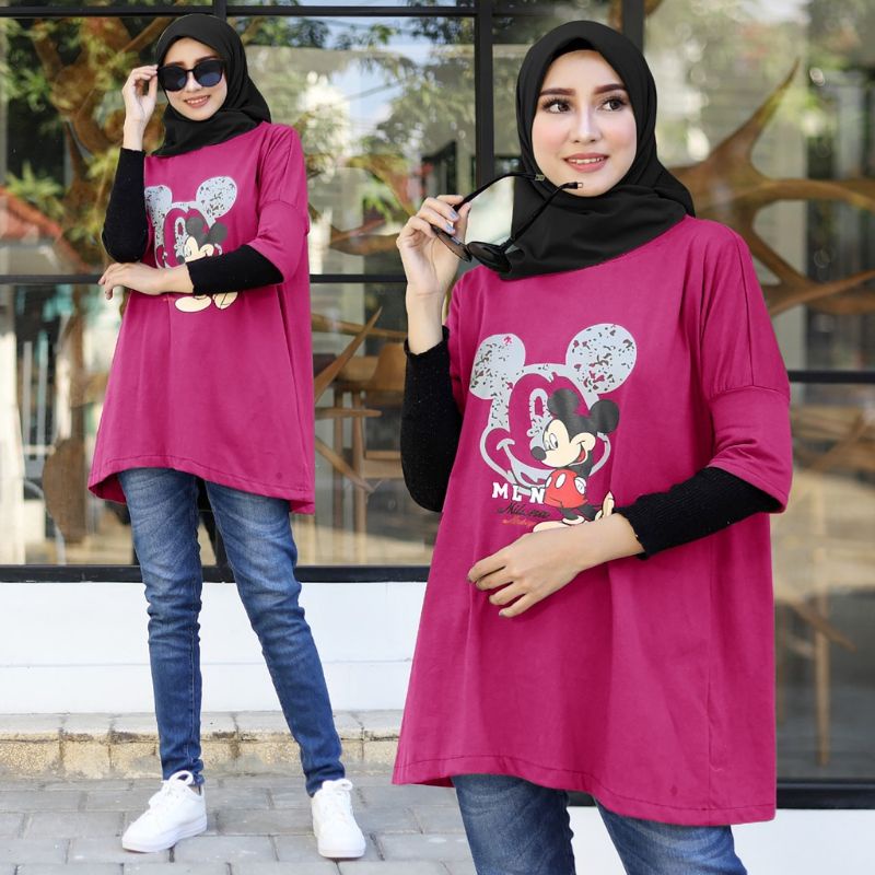 Mickey mouse atasan blouse fashion wanita