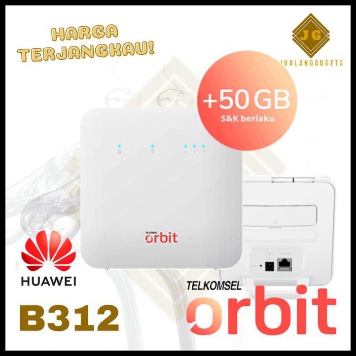 Unlock Router Modem Huawei B312 4G Lte - Free Telkomsel 14Gb - B312 Orbit