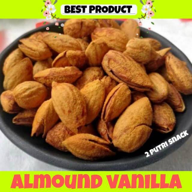 

Kacang almond kulit super rasa vanila 1kg