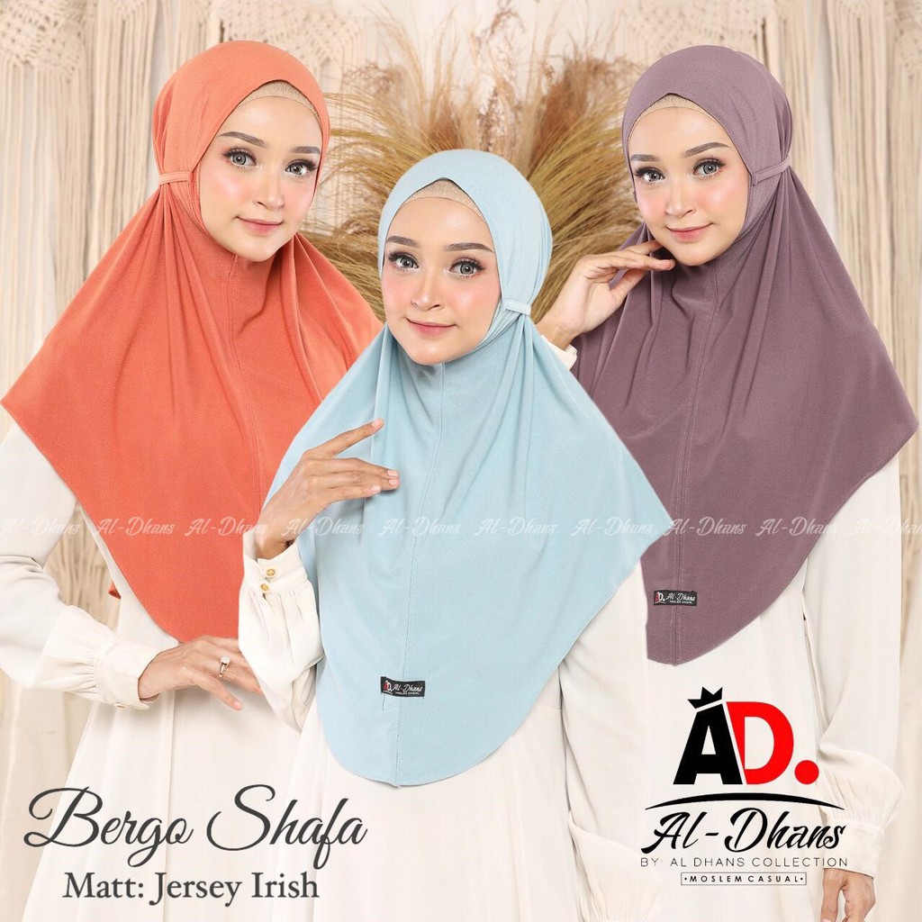 Jilbab Instan Bergo Shafa Bahan Jersey Irish By Al-Dhans