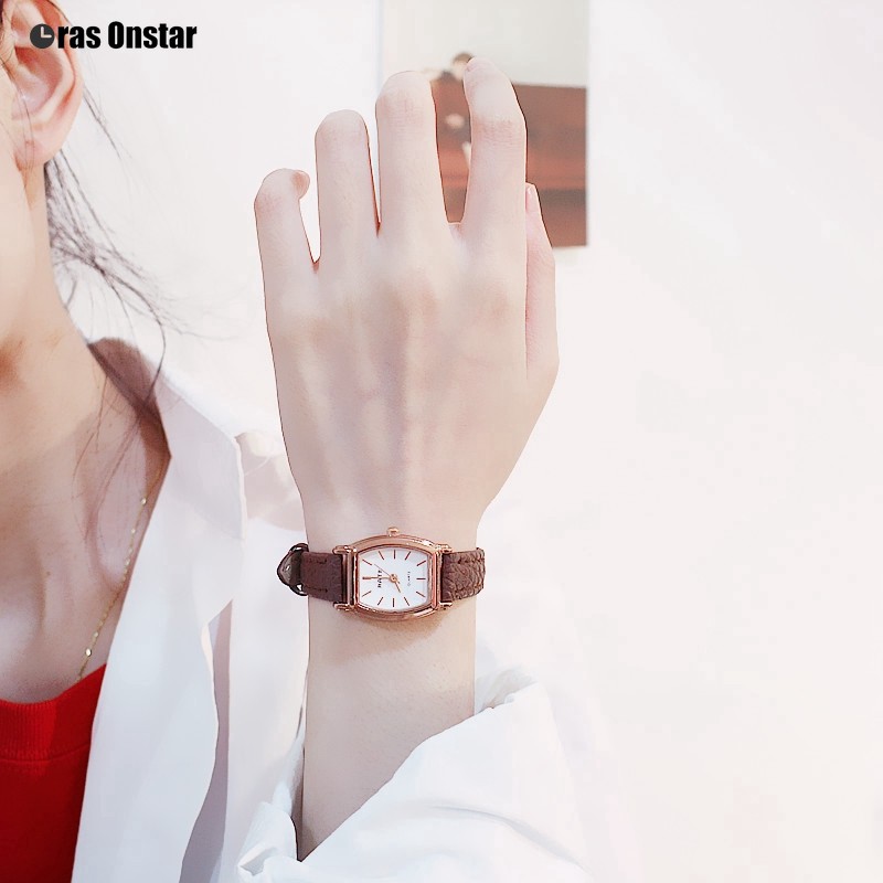 Jam Tangan Quartz Dial Kotak Kecil Casual Untuk Wanita New Ms Watch 【Jakarta Ready】-8