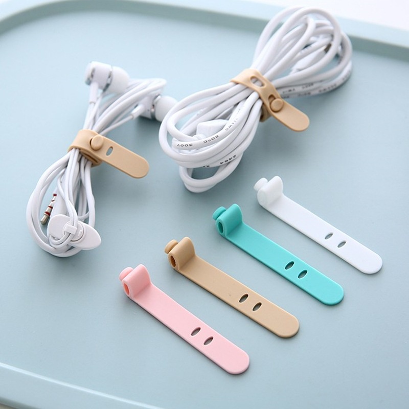 Pengikat Kabel Charger Cable Clip Chord Silikon Karet Kabel Pengikat Kabel Headset Kaebl Organizer