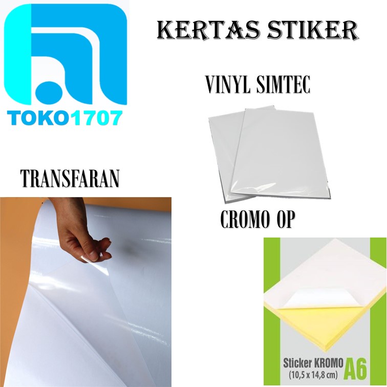 

Kertas Sticker Chromo A6-A4 isi 10Lembar / Stiker Glossy Mengkilap - KERTAS STIKER VINYL ANTI AIR