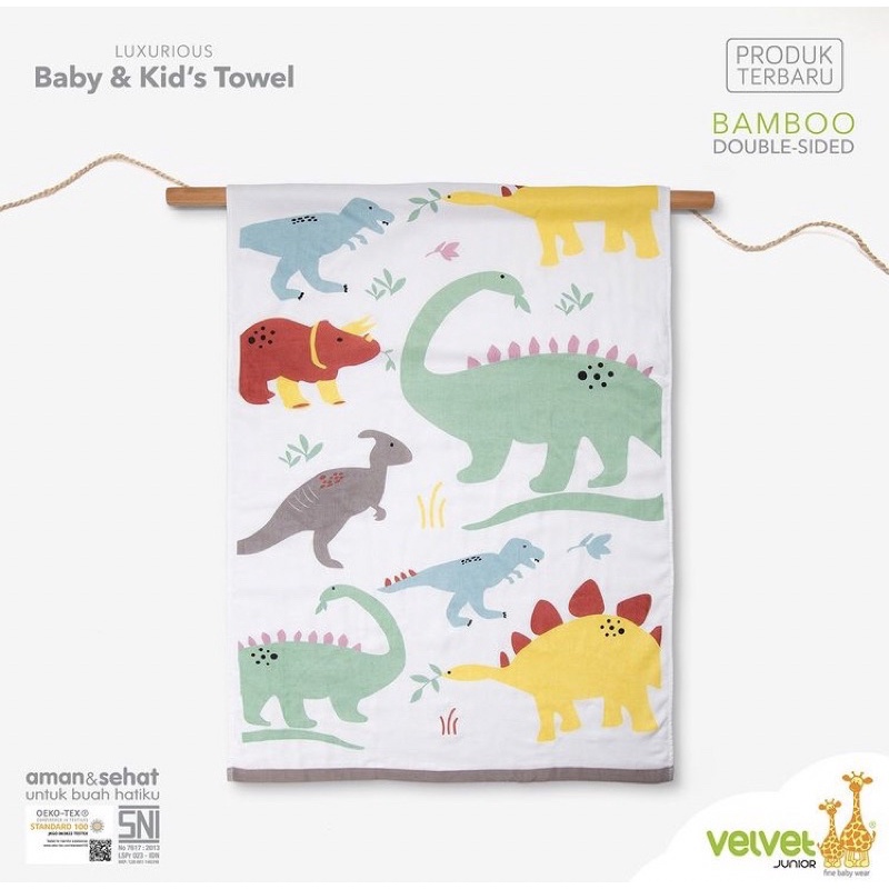 Ohanababy.id VELVET JUNIOR BABY & KID'S BAMBOO DOUBLE SIDED TOWEL / HANDUK BAYI-5