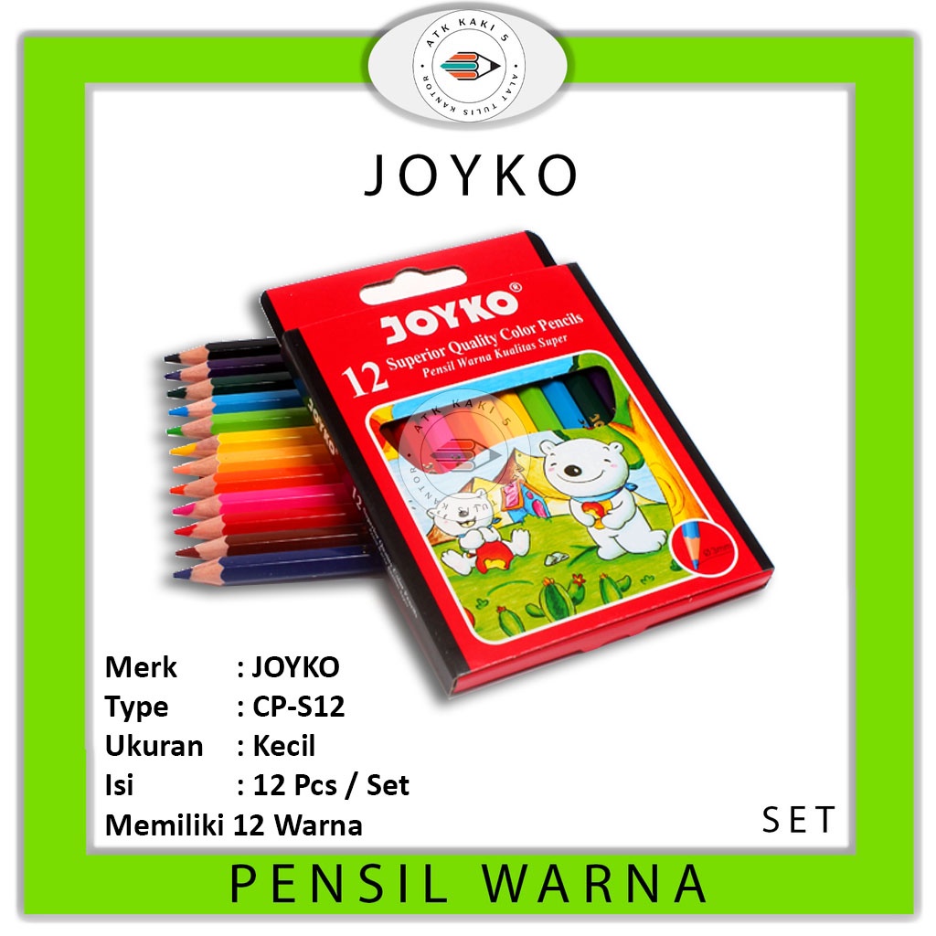 

JOYKO - Pensil Warna 12 Kecil CP-S12 Mini - SET