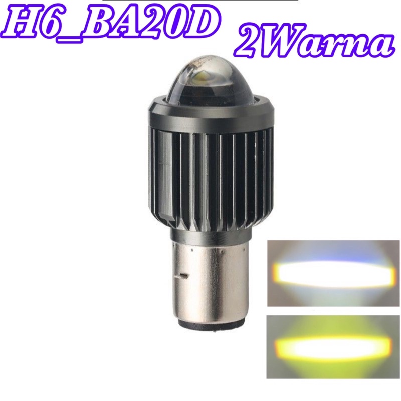 Lampu Led Laser H6 BA20D 2WARNA BHOLAM LAMPU UTAMA MOTOR LED LASER H6 BA20D