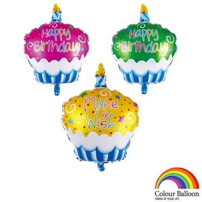 BALON FOIL 3 DIMENSI CUPCAKE KUE ULTAH BALON HAPPY BIRTHDAY MURAH SOVENIR BDAY ANAK HIASAN PESTA