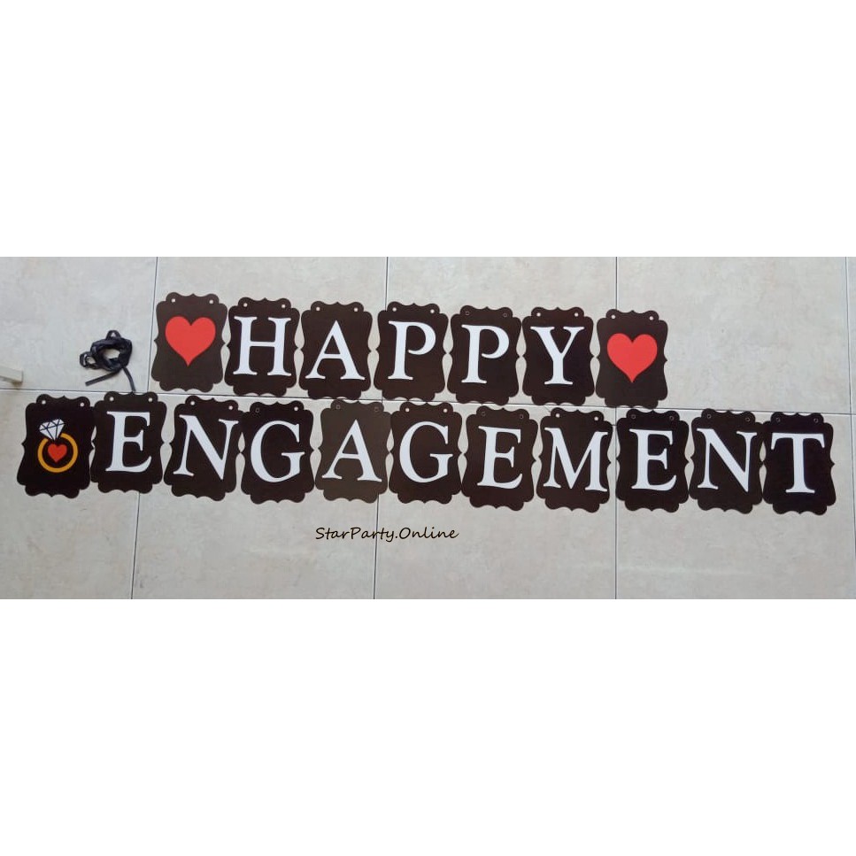 Banner Happy Engagement /Rangkaian Happy Engagement /Bunting Flag