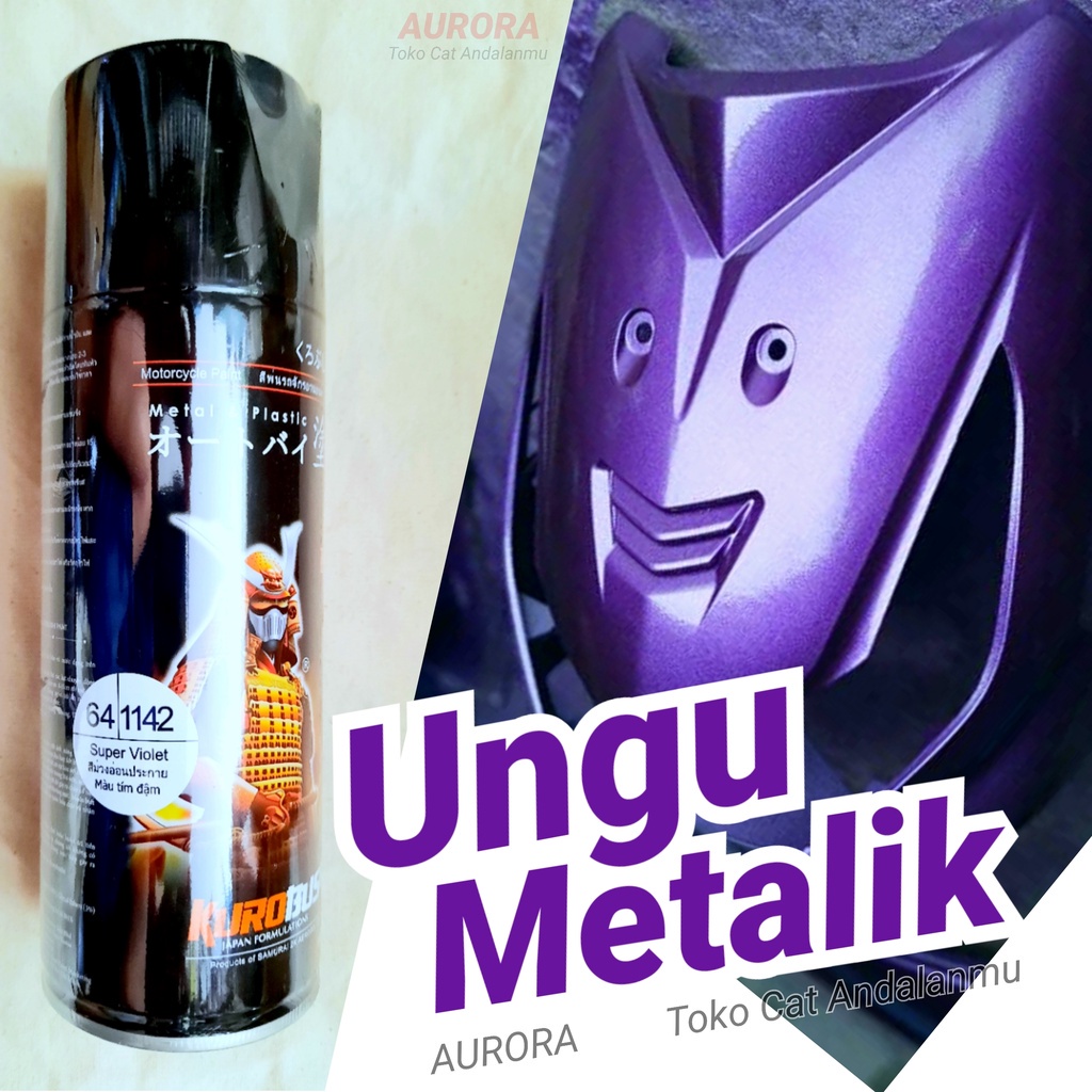 Pilox Samurai Super Violet 1142 Ungu Metalik Metalic Cat Mobil Motor Tahan Bensin Pilok Pylox 400ml
