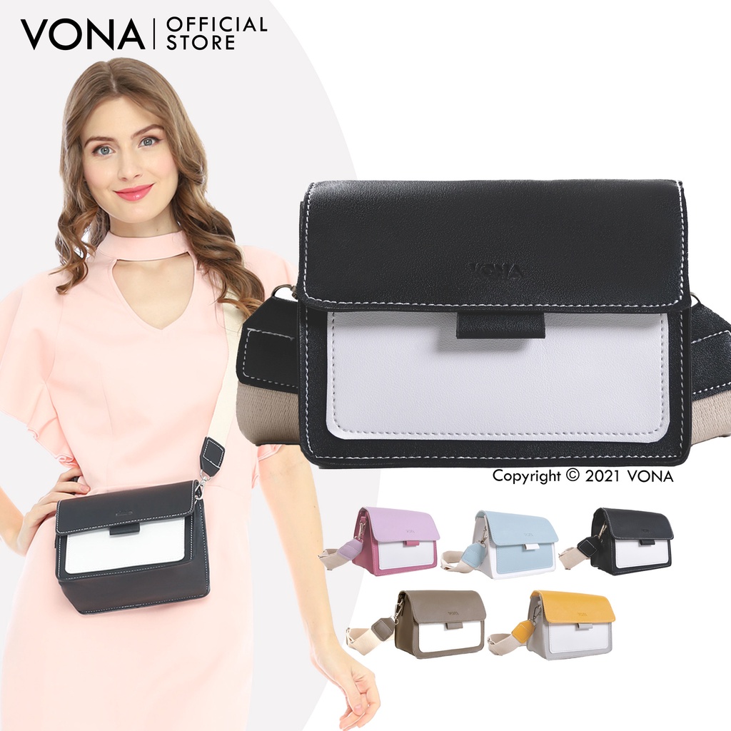 VONA Starla Sling Bag - Tas Selempang Wanita Colorblock Aksen Warna