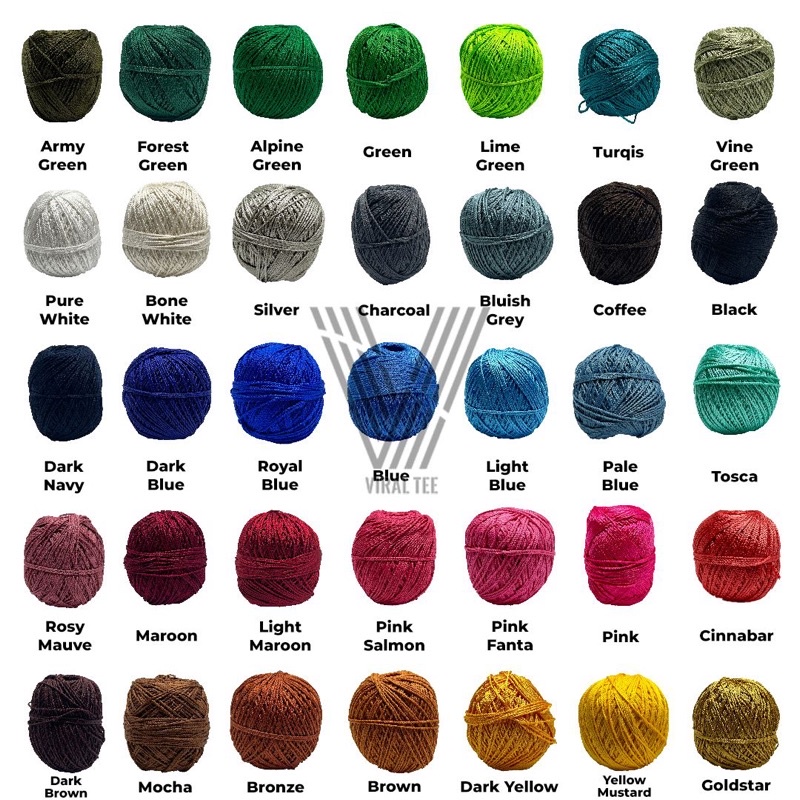 Benang Rajut Polyester / Tali Poly kilap Yarn / Poliester / Poli Kilap Tebal Besar Indo Polycherry