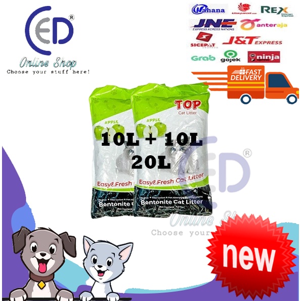 PASIR KUCING GUMPAL WANGI TOP 10L X 2 SAK (GOSEND GRAB)