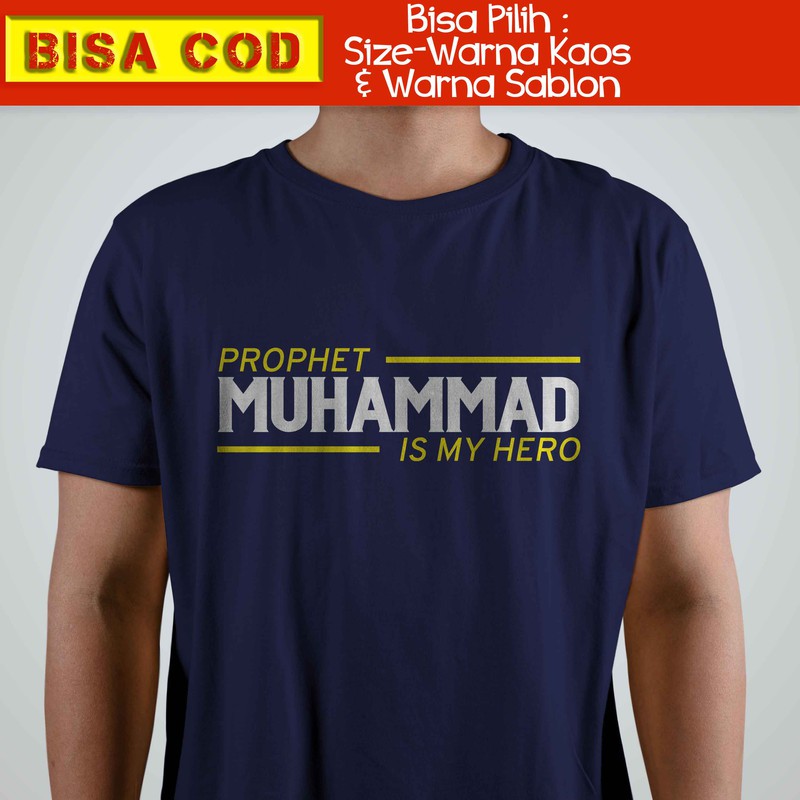 KAOS MUSLIM ""MUHAMMAD" KAOS ISLAMI / KAOS DAKWAH PRIA / KAOS MUSLIM PRIA