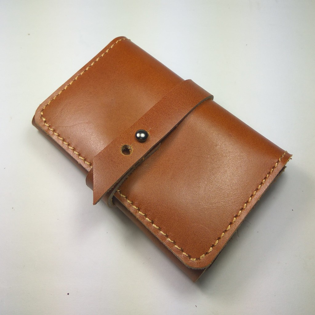 dompet kartu | wallet card holder muat banyak kulit asli warna tan