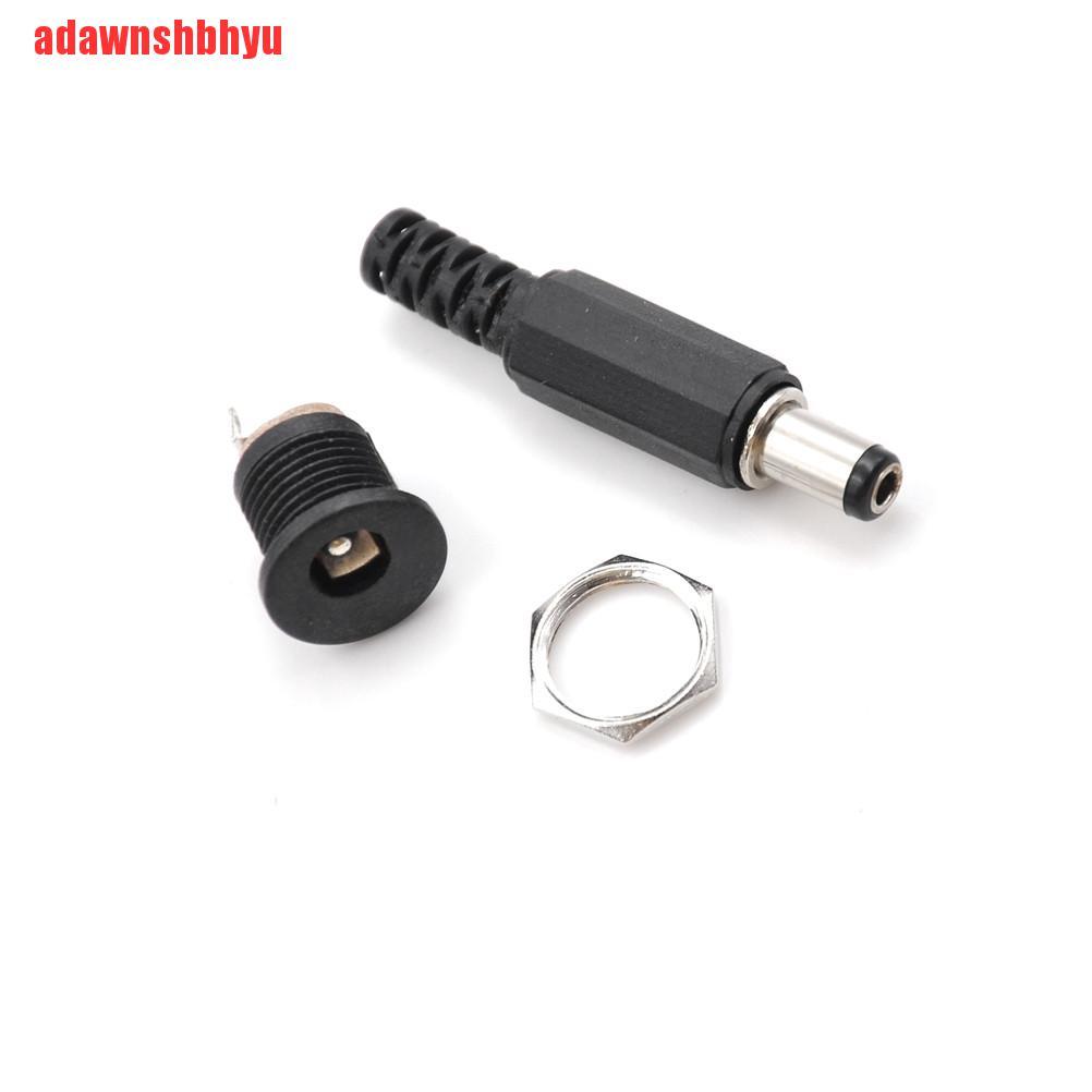 (Adawnshbhyu) 10pcs Adapter Konektor Soket Jack Female+Male Ukuran 5.5x