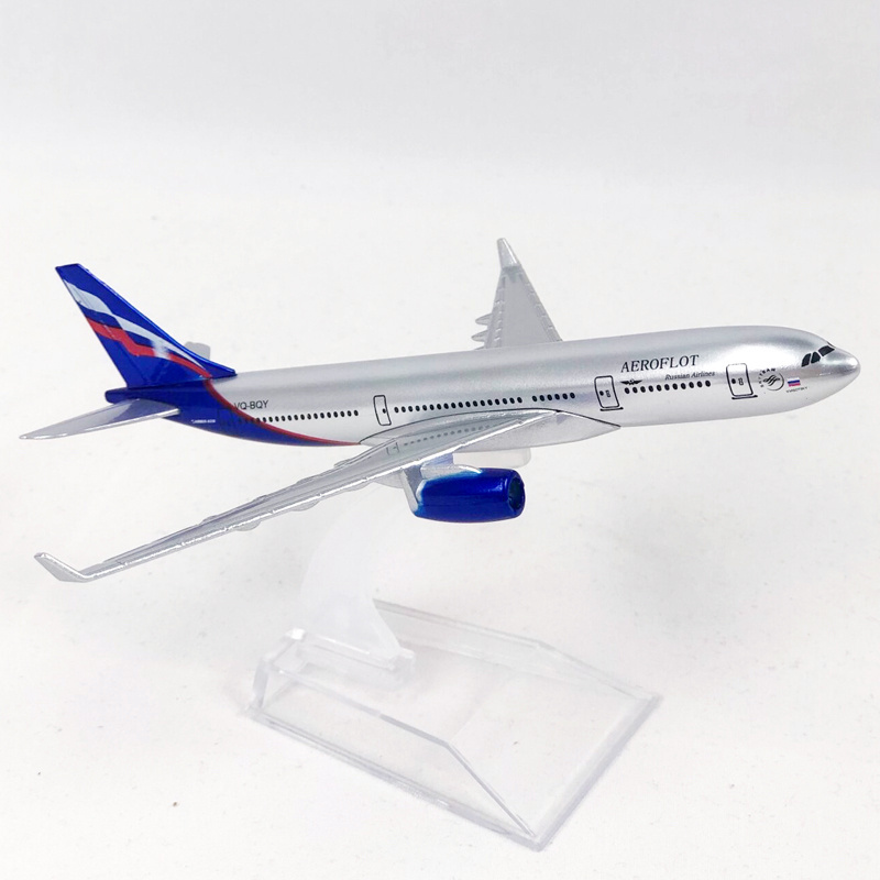 Model Pesawat Terbang Rusia Airlines A330 Airbus 330 Bahan Metal Diecast Ukuran 16cm Dengan Landing Gear