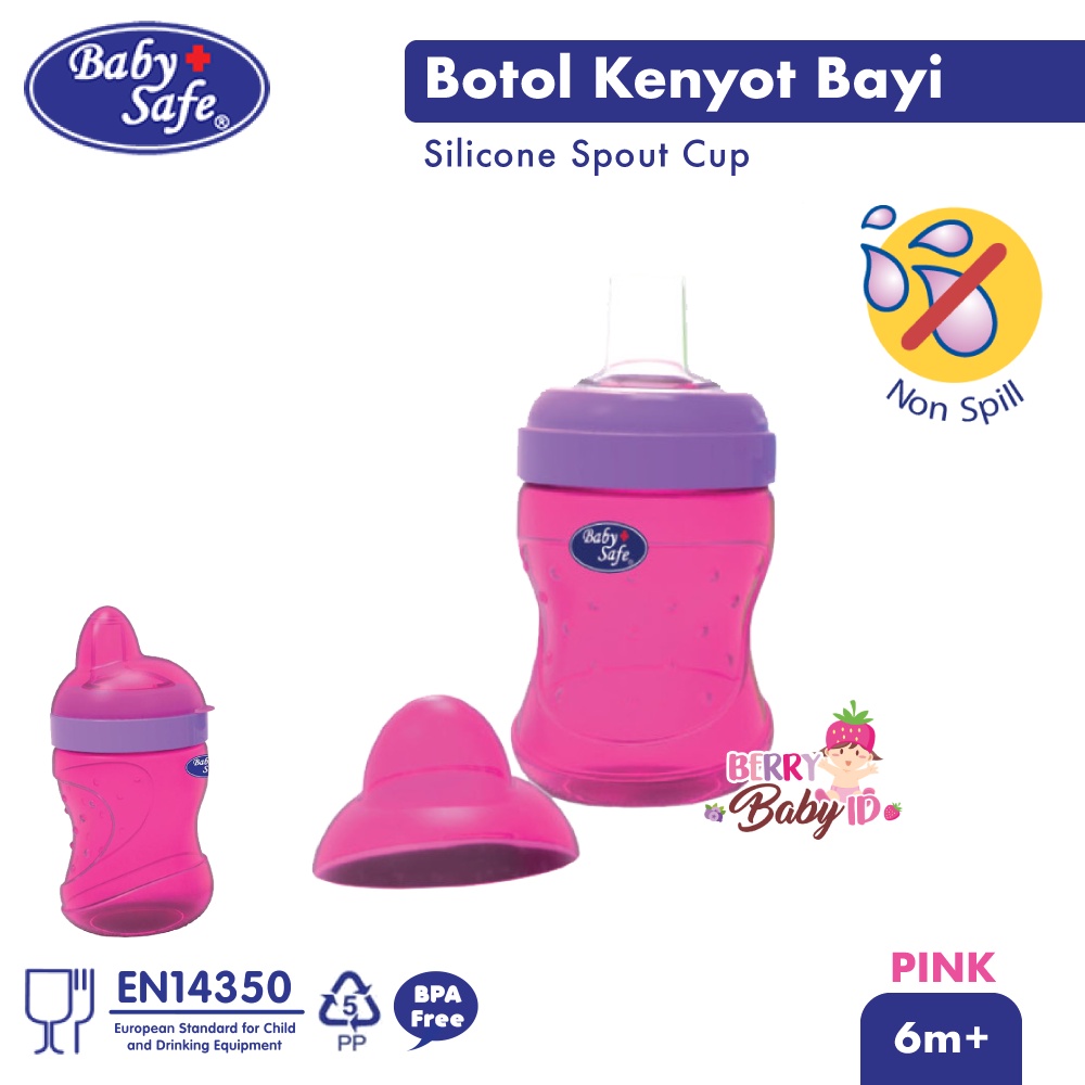 Baby Safe Cup Soft Silicone Spout Training Cup Botol Bayi Anak AP015 BBS066 Berry Mart