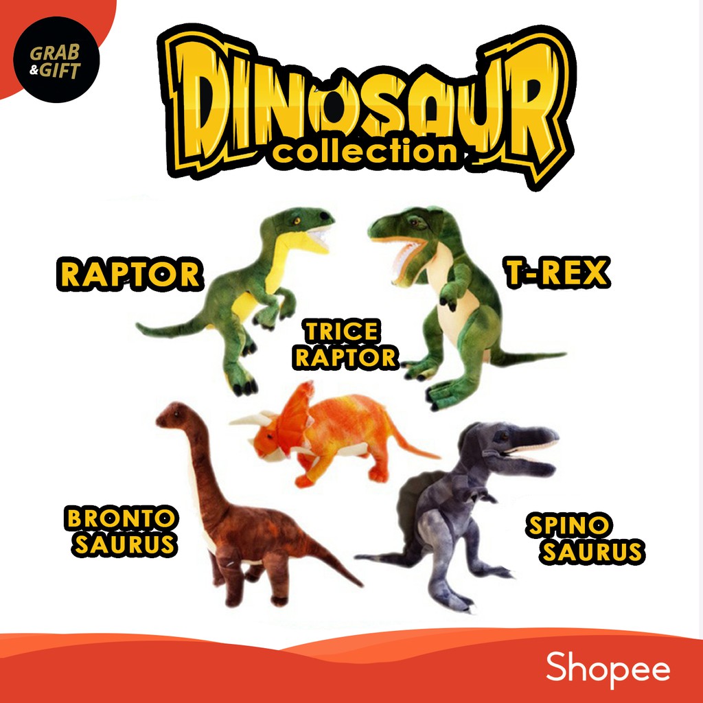 Boneka Dinosaurus / Dino - T rex / Triceraptor / Brontosaurus / Raptor / Spinosaurus