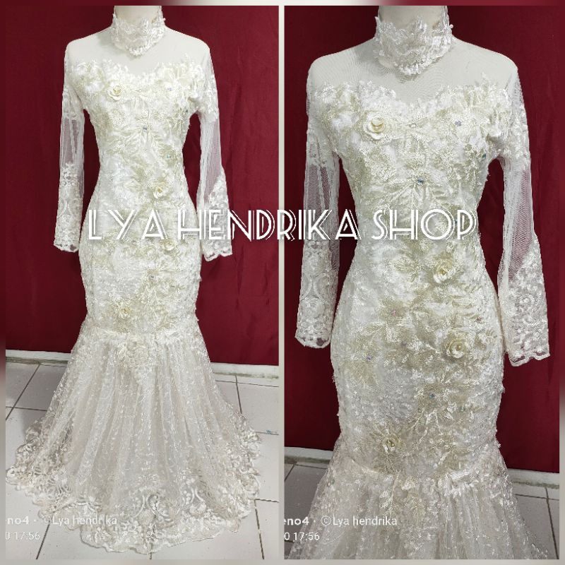 Baju pengantin/prewedding/penyanyi duyung gold 3D