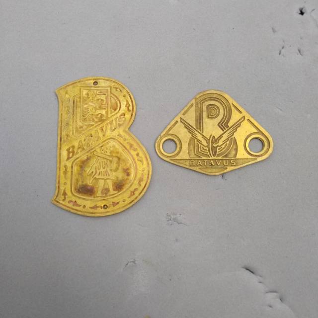 PLAT MERK SEPEDA BATAVUS - LOGO MERK PLAT DEPAN SEPEDA ONTEL