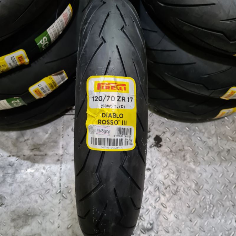 Ban Pirelli Diablo Rosso III 3 120/70-17 CBR 250RR GSX 600 1000 New Ninja 250 250fi ZX25R ZX636 ZX6R
