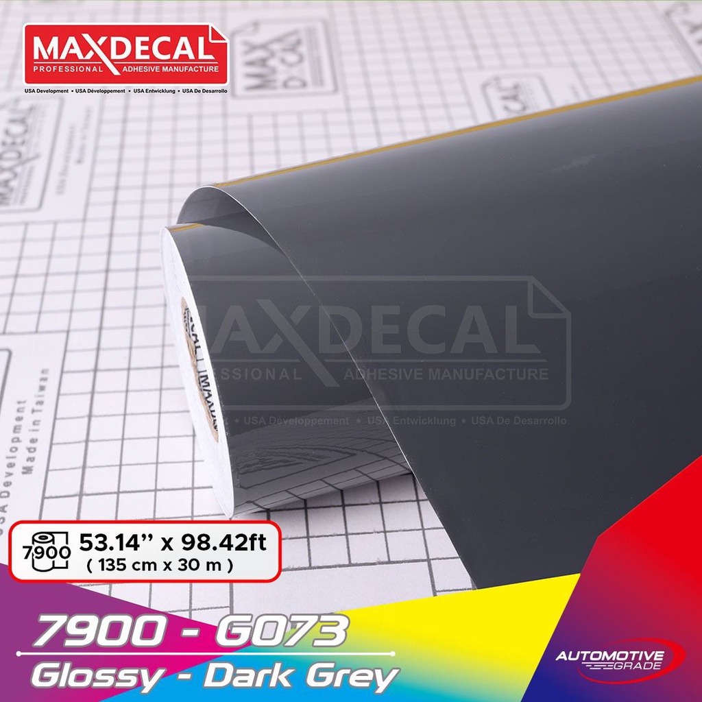 MAXDECAL 7900 - G073 Glossy Dark Grey 135 cm Wrap [METERAN]