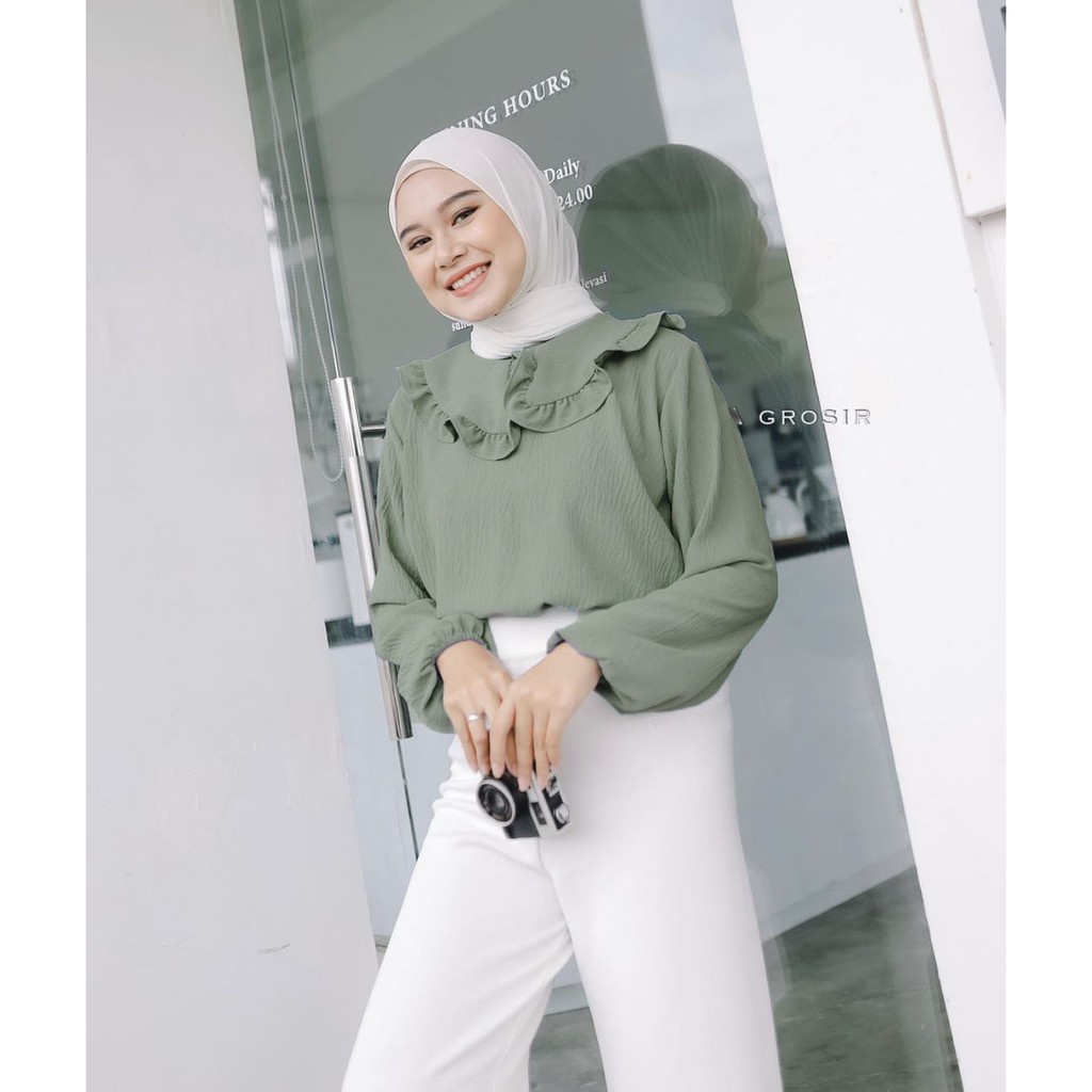 Ana Blouse Wanita Cringkle Airflow - Atasan Wanita - Blouse Korean Style